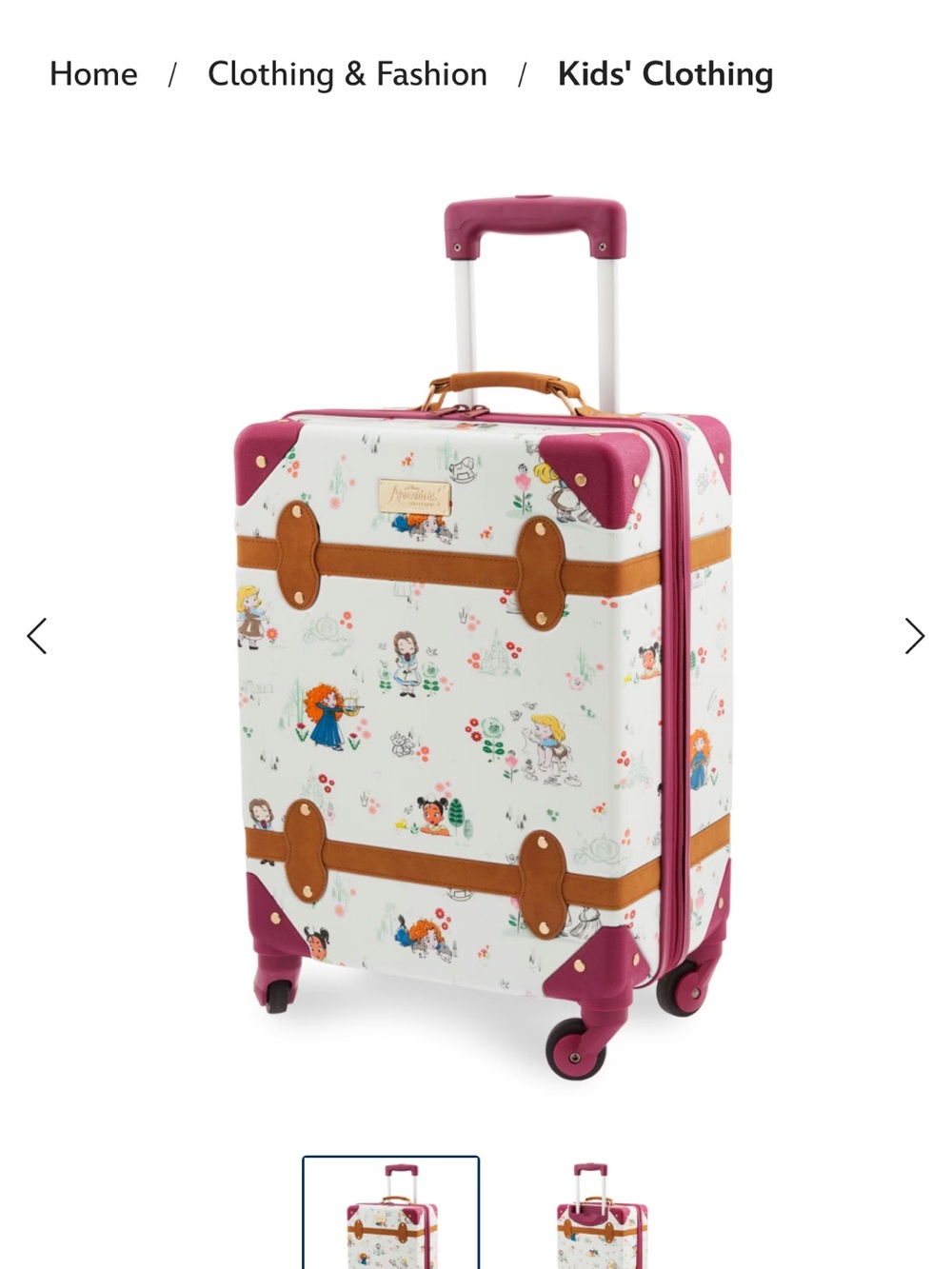 Kids Rolling Suitcase – Disney animators pink
